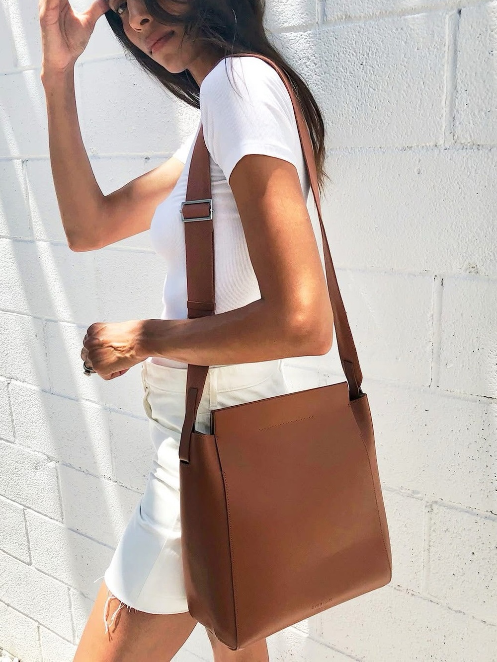 Everlane Cognac Leather Form Shoulder Bag